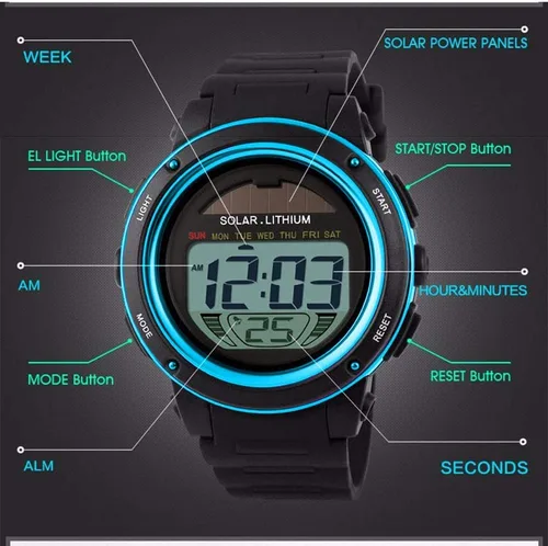Vista 3 de TOOCAT Reloj para niños, reloj deportivo digital al aire libre 50M impermeable reloj de pulsera eléctrico para niño y niña, cronómetro, cronógrafo