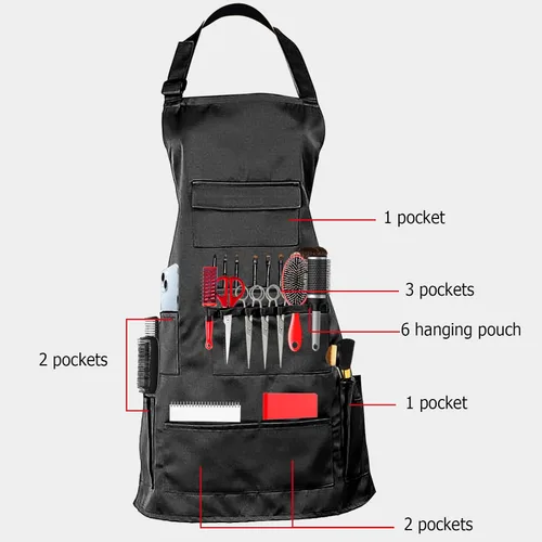Vista 2 de boshiho Delantal de pintura para adultos, hebilla ajustable, delantal de peluquero con bolsillos para mujeres/hombres/unisex, delantal de trabajo