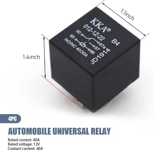 Vista 2 de Pack-4 - Relé de enchufe de automóvil de 5 pines, 12 V 40 A, impermeable, inicio, conversión, modificación del arnés de cableado de CC, relés