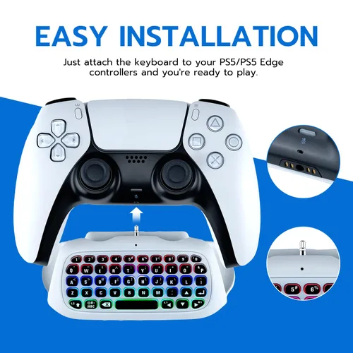 Vista 9 de Mcbazel Chatpad Keyboard for PlayStation 5 Controller and DualSense Edge