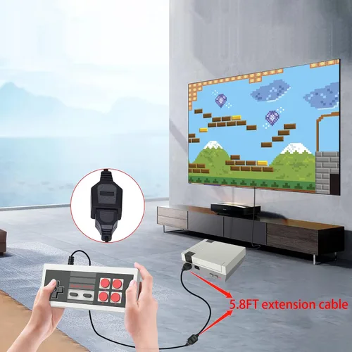 Vista 7 de JoFong Cable de extensión de controlador de 9 pines para AV 620 HD 621 HD 821 Classic Retro Game Console Plug and Play Cable de extensión