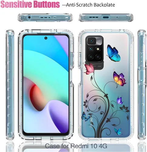 Vista 2 de Funda para Redmi 10 (2021/2022)/Redmi 10 Prime con protector de pantalla de vidrio templado, cuerpo completo transparente con protección de diseño
