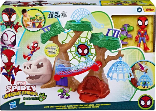 Vista 3 de Spidey and HIS Amazing Friends Marvel Dino-Webs Treehouse Super Hero Playset