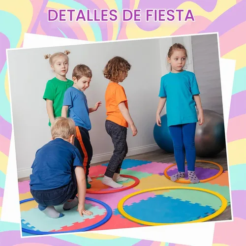 Vista 7 de Libima Juego de 12 anillos de carrera de obstáculos de 16 pulgadas, 28 pulgadas, juguetes de plástico para ejercicio, aros a granel