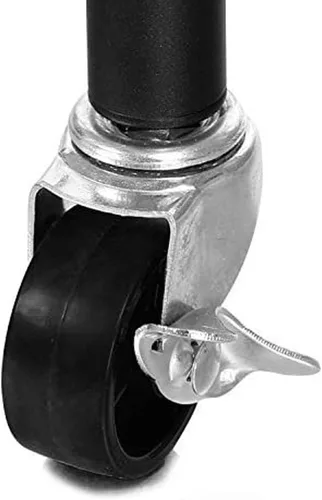 Vista 5 de Percheros de alambre para colgar ropa con ruedas, perchero resistente con 3 estantes, percheros móviles de metal para colgar ropa con barra