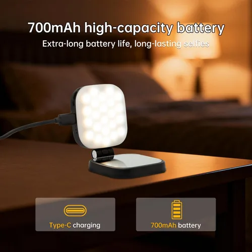 Vista 8 de Suptig Luz magnética para selfies, luz para selfie compatible con iPhone Magsafe, RGB 360° LED anillo de luz para teléfono con espejo