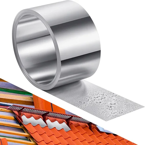 Vista 8 de Zonon Rollo de aluminio de 4 "x 100' para techo y jardín, paneles de techo de metal resistentes a la intemperie intermitentes para prevención
