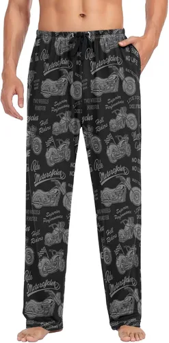 Vista 4 de Red Polka Dot Plaid Pajama Pants Mens Lounge Pants Super Soft Men Pajama Bottoms with Pockets Drawstring