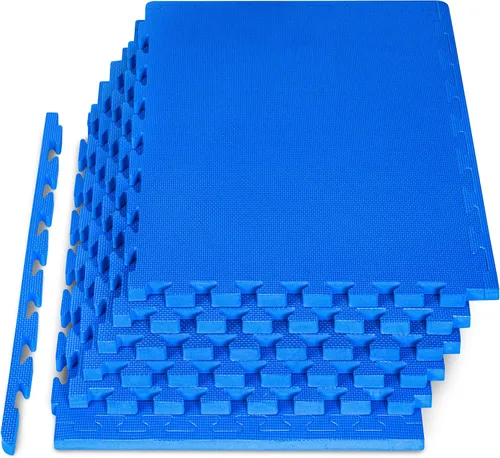 Vista 10 de ProsourceFit Alfombrilla de Ejercicio con Rompecabezas de Patrón Tejido Extra Gruesa de 1 Pulgada, Baldosas de Espuma EVA Entrelazadas para Piso