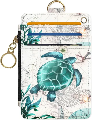 Vista 22 de Portafolios delgado Portafolios para tarjetas de crédito, Portafolios RFID para mujer Linda pequeña cartera de bolsillo frontal con cremallera