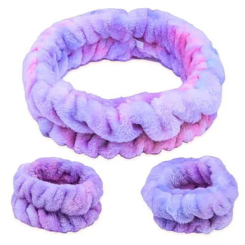 Vista 10 de FROG SAC Diadema de Spa Esponjosa y Muñequeras para Lavado Facial, Diademas Suaves para Cuidado de la Piel para Mujeres, Accesorios Suaves