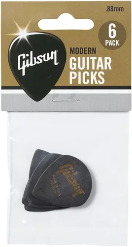 Vista 2 de Gibson Púas modernas para guitarra, paquete de 6 unidades, color negro, 0.039 in