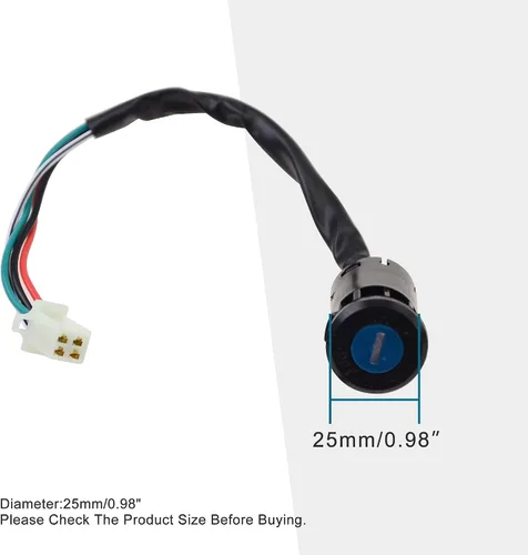 Vista 2 de GOOFIT Interruptor de llave de encendido de 4 cables de repuesto para 50cc 70cc 90cc 110cc 150cc 250cc Suzuki Go Kart ATV Quad Scooter Dirt Bike