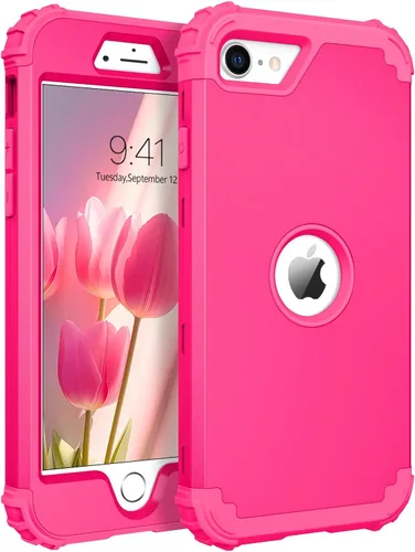 Vista 30 de BENTOBEN Funda para iPhone SE 2022 y iPhone SE 2020, resistente 3 en 1, cuerpo completo, resistente, a prueba de golpes, híbrida de policarbonato