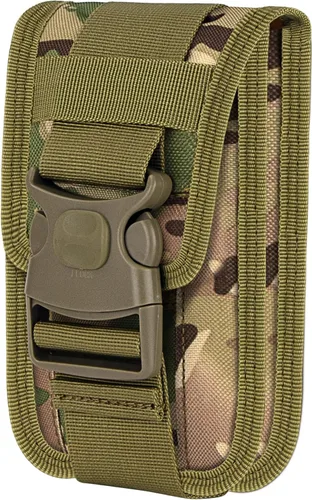 Vista 12 de Cinturón táctico Molle de doble capacidad para la cintura, funda de nailon para teléfono con ranuras para tarjetas para iPhone 13 Pro ACU