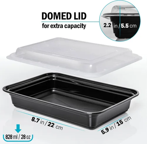 Vista 3 de Igluu Meal Prep Contenedores reutilizables (paquete de 10) 1 compartimento