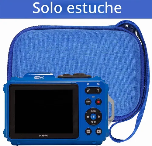 Vista 4 de Estuche resistente impermeable para cámara digital Kodak PIXPRO WPZ2, azul, protección para cámara de video impermeable
