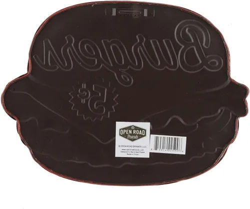 Vista 3 de Enjoy Our Burgers - Letrero de metal en relieve – Letrero vintage de hamburguesas para cocina o cueva de hombre, lo mejor de la ciudad