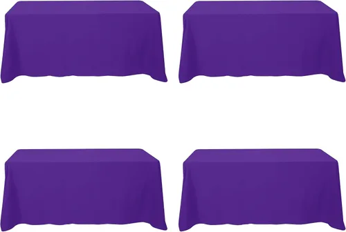 Vista 141 de BRILLMAX - Manteles para mesa rectangular de 6 pies, tela de lino de poliéster, lavable, para boda, recepción, banquete, fiesta de cumpleaños, 60 x