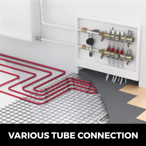 Vista 5 de Happybuy Tubo de barrera de oxígeno PEX - Bobina de tubo de 1/2 pulgada x 152 metros - Tubo EVOH PEX-B para calefacción de piso radiante residencial