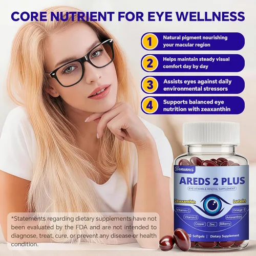 Vista 3 de AREDS 2 Plus - Suplementos de vitamina para los ojos, luteína y zeaxantina
