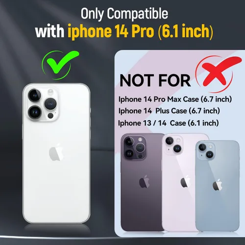 Vista 2 de Funda para iPhone 14 Pro con Cubierta Deslizante para Cámara, con Soporte de Anillo para Dedo, Compatible con Soporte Magnético para Automóvil