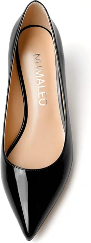 Vista 3 de NUMALEO Zapatos de tacón medio grueso para mujer, con puntera puntiaguda, de 2.5 pulgadas
