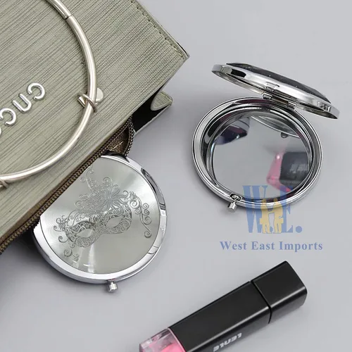 Vista 3 de WE 12 piezas fucsia máscara de mascarada espejos compactos - quinceañera/dulce 16 (fucsia)
