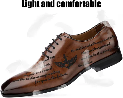 Vista 5 de JITAI Mens Oxford Shoes Mens Casual Dress Shoes Lace Up Fashion Shoes Formal