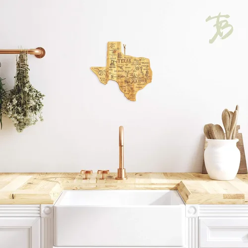 Vista 8 de Totally Bamboo Tabla de cortar de bambú, decoración de pared y posavasos de Texas