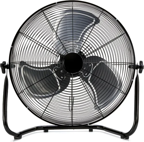 Vista 5 de Amazon Basics Ventilador industrial de alta velocidad de 18 pulgadas, ventilador de piso, con 3 velocidades, cabezal inclinable, cumple