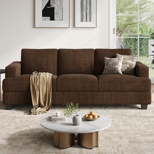 Vista 13 de COPIAE - Sofá de 89 pulgadas con asientos extra profundos, sofá de 3 plazas para la sala de estar, sofá moderno y cómodo con apoyabrazos, asientos