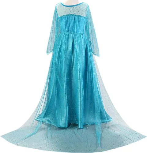 Vista 2 de Enterlife - Disfraz de princesa de lentejuelas para niñas para fiesta de cumpleaños Halloween color azul