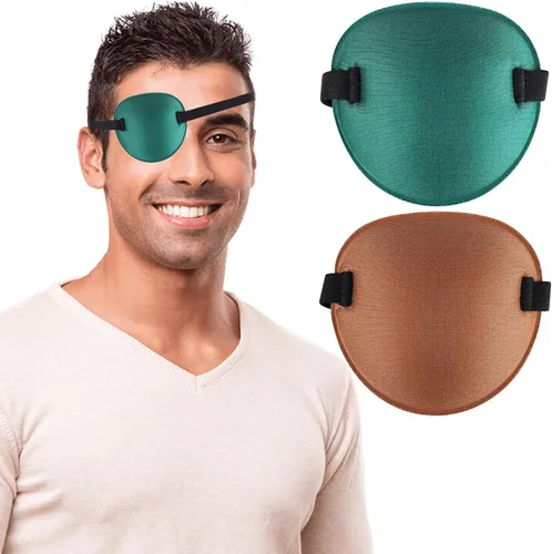 Vista 8 de 2 parches oculares para adultos, hombres y niños, parche médico ajustable para ojo derecho/izquierdo, parches perezosos para ambliopía