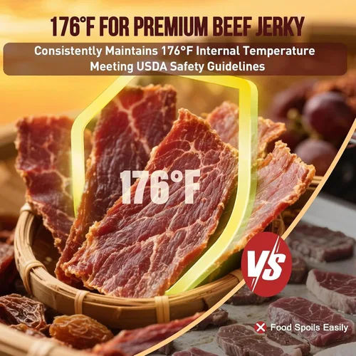 Vista 7 de Deshidratador de alimentos con perilla inteligente de pantalla digital, para carne seca, fruta, carne, hierba, carne de res, champiñones, secadora