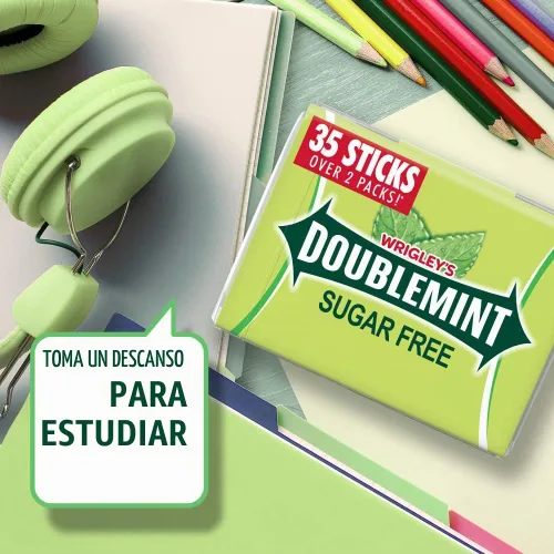 Vista 6 de Chicle DOUBLEMINT 35 barritas Sin Azúcar MegaPack 4.7 onzas (paquete de 6), 87 onzas