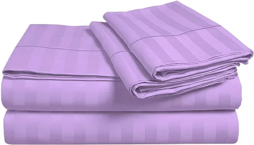 Vista 16 de Juego de sábanas y fundas de almohada de 6 piezas, 100% algodón, juego de sábanas de rayas de agua individual incluye 4 fundas de almohada, 1 sábana