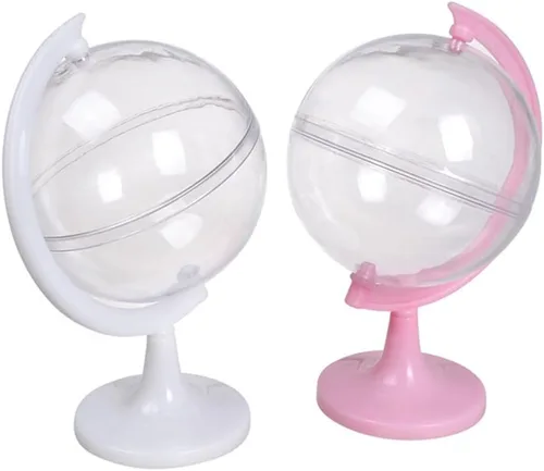Vista 4 de 12 mini contenedores de caramelos de globo, cajas de plástico transparente para dulces, organizador de almacenamiento de dulces, estuche de dulces