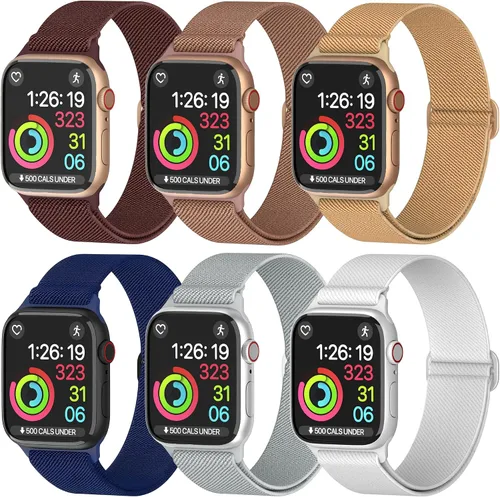 Vista 11 de Correas de nailon para Apple Watch unisex – iWatch 1/2/3/4/5/6/7/8/9/SE/Ultra 2 correas para 1.496 in/1.575 in/1.614 in/1.654 in/1.732 in/1.772