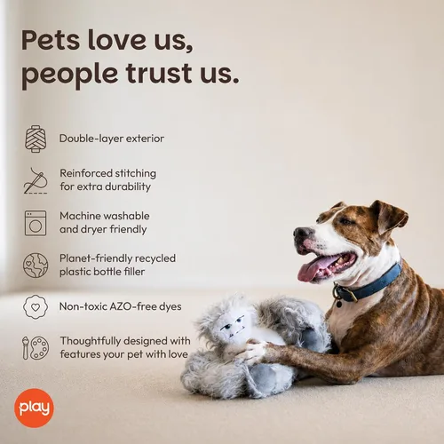 Vista 4 de P.L.A.Y. - Bonitos juguetes de peluche para perros, criatura mítica, juguete masticable duradero con temática de cuento de hadas, ideal