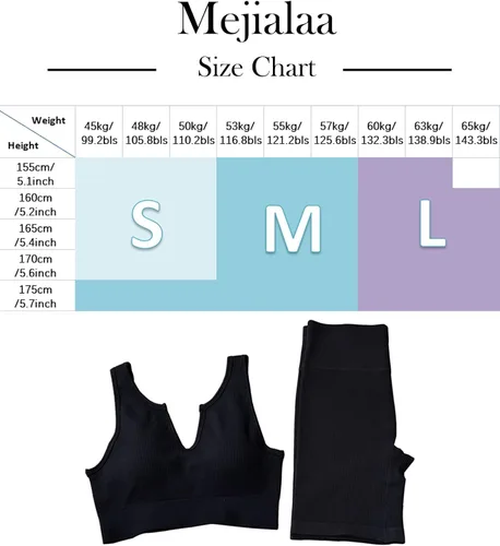 Vista 6 de Mejialaa Conjuntos de entrenamiento acanalados para mujer, trajes de yoga de 2 piezas, leggings, camisetas sin mangas, sin costuras, gimnasio, ropa