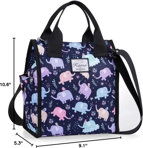 Vista 8 de Kamo Bolsas de almuerzo para mujer, bolsa de almuerzo aislada, contenedor para el trabajo, viajes, playa, correa de hombro ajustable a#1