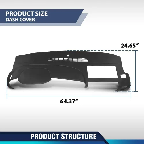 Vista 12 de PIT66 Cubierta para salpicadero, compatible con Chevy Silverado (LS, LT o camión de trabajo solamente), compatible con GMC Sierra 2007-2013