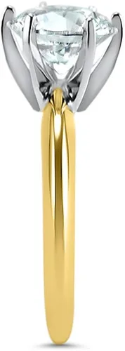 Vista 5 de Anillo de oro amarillo con circonita cúbica de 14 quilates y 6 puntas