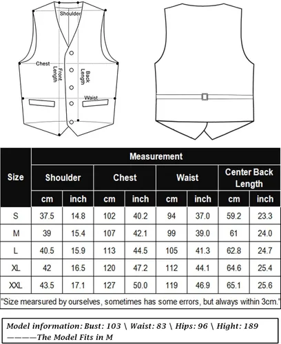 Vista 6 de COOFANDY Chaleco de traje de negocios para hombre, chaleco de vestir ajustado, chaleco de boda