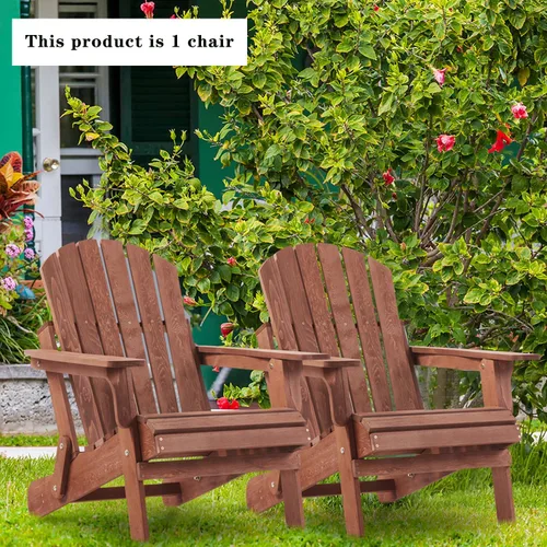 Vista 7 de Silla Adirondack plegable de madera para exteriores con respaldo y tabla de asiento premontados, capacidad de 330 libras, silla de madera de gran