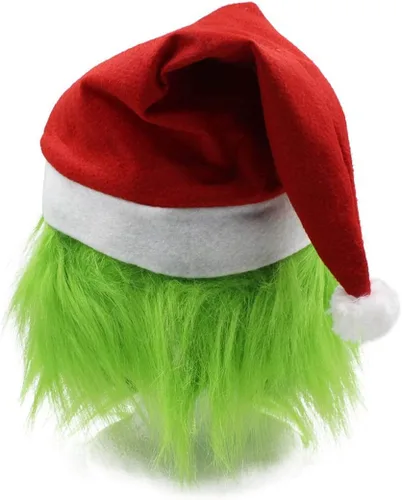 Vista 5 de Máscara de disfraz verde de Navidad, máscara de Halloween, máscara de monstruo de cosplay, máscara de látex de cabeza completa, accesorios