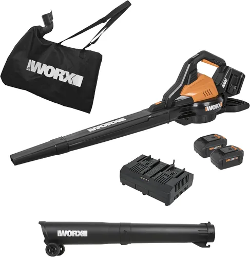 Vista 12 de WORX WG545.9 Soplador de hojas inalámbrico de 20V, sopladores eléctricos para el cuidado del césped con 120 MPH y 2.7 libras, diseño de boquilla