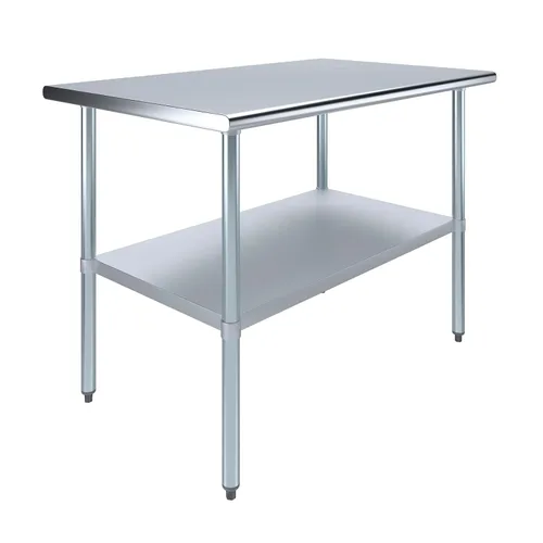 Vista 13 de AmGood Mesa de trabajo de acero inoxidable con estante inferior Preparación de alimentos NSF Estación de trabajo utilitaria