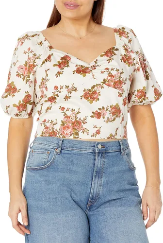 Vista 4 de The Drop Women's Annie Sweetheart Neckline Puff-Sleeve Smocked Back Top